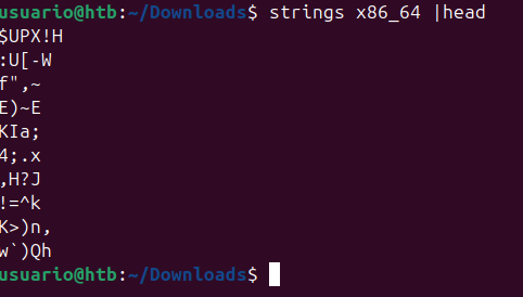 strings revela cabecera UPX